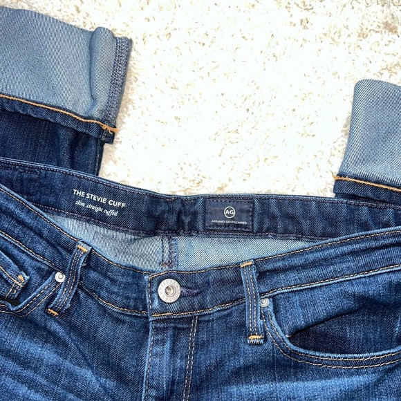 Adriano Goldschmied The Stevie Cuff Slim Straight Cropped Jeans 28 - Picture 2 of 5